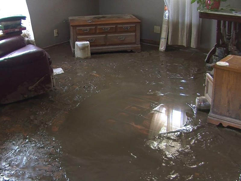 A flooded house in Chicago