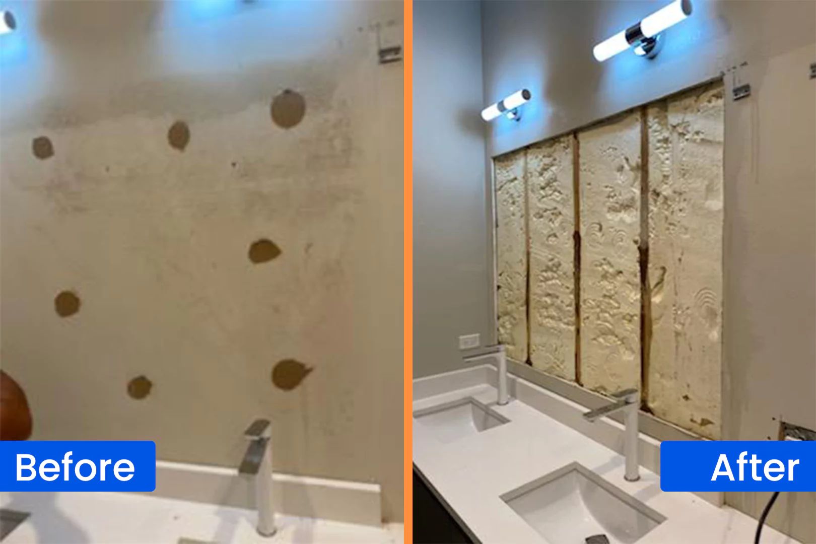 Before After Image for Water Damage Restoration