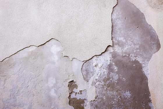 Peeling paint and a damp patch on a wall, an early warning sign of hidden moisture and mold in a Chicago home